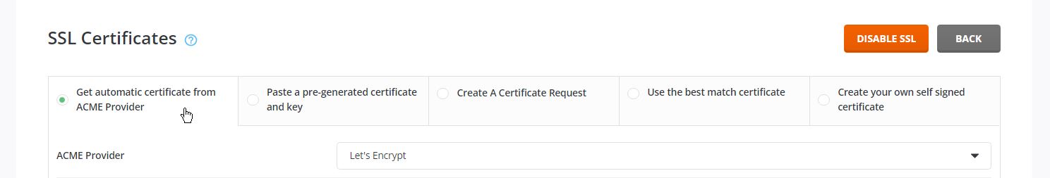 Installing an SSL certificate
