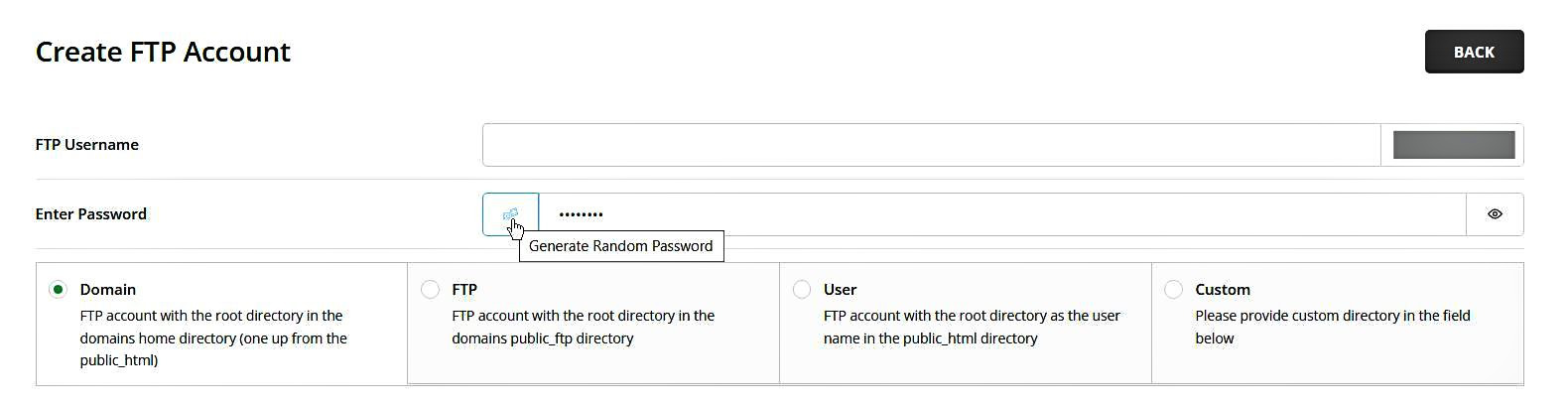 Creating additional FTP accounts 